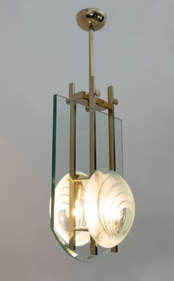 Mid-Century Modern Italian Brass and Crystal Pendant from Galotti & Radice, 1970-FER-1795885