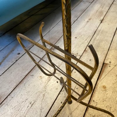 Mid-Century Modern Italian Brass Ashtray and Magazine Rack, 1950s-NMK-1056904