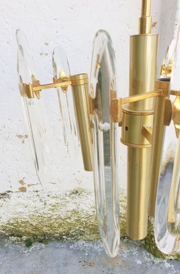 Mid-Century Modern Italian Brass & Crystal Glass Chandelier by Gaetano Sciolari for Sciolari, 1966-PUG-739842