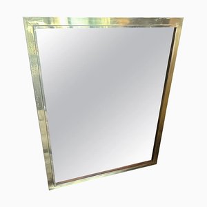 Mid-Century Modern Italian Brass Rectangular Wall Mirror, 1970s-NMK-1783992