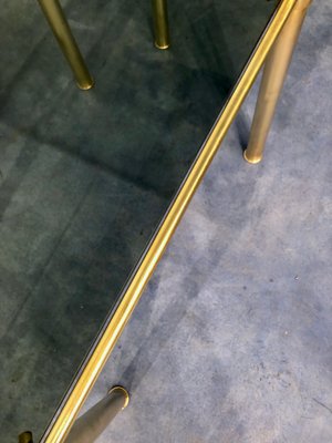 Mid-Century Modern Italian Brass & Smoked Glass Nesting Tables, 1970s, Set of 3-MTX-928715