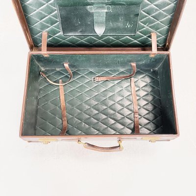 Mid-Century Modern Italian Brown and Green Leather Luggage, 1970s-GDD-1396202