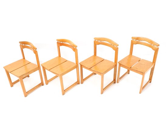 Mid-Century Modern Italian Chairs in Ash, 1970s, Set of 4-MY-1358177