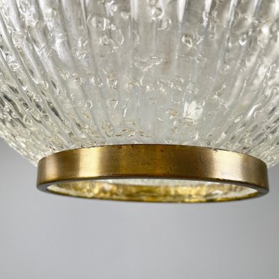 Mid-Century Modern Italian Chandelier in Molded Glass, Brass and Metal, 1950s-GDD-2041602