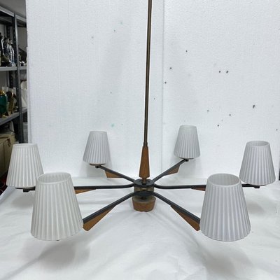 Mid-Century Modern Italian Chandelier in the Style of Stilnovo, 1960s-NMK-1140005