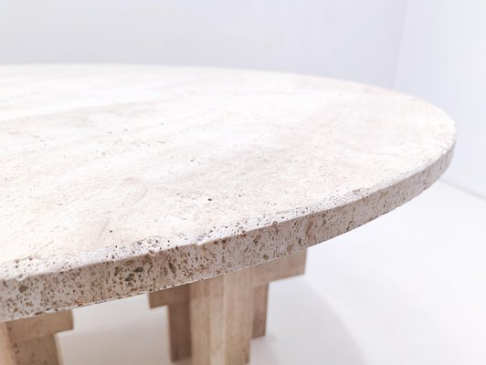 Mid-Century Modern Italian Dining Table in Travertine, 1970s-FGA-1249624