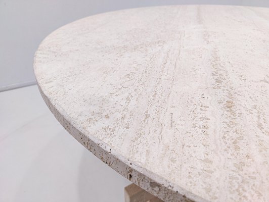 Mid-Century Modern Italian Dining Table in Travertine, 1970s-FGA-1249624