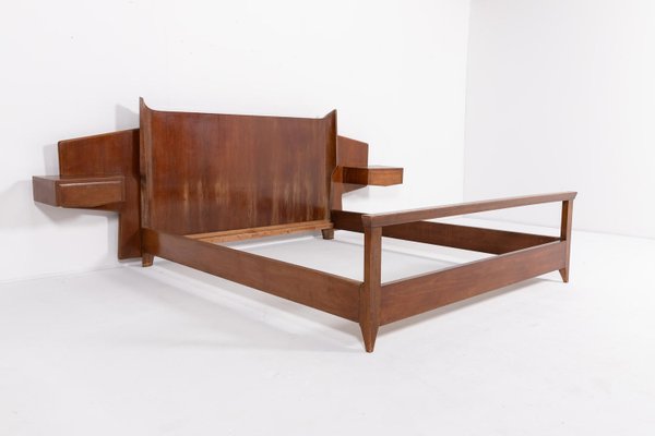 Mid-Century Modern Italian Double Bed Frame from Gio Ponti, 1950s-KMC-2022242