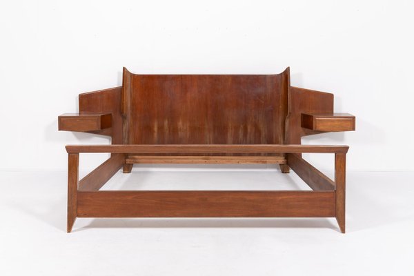 Mid-Century Modern Italian Double Bed Frame from Gio Ponti, 1950s-KMC-2022242