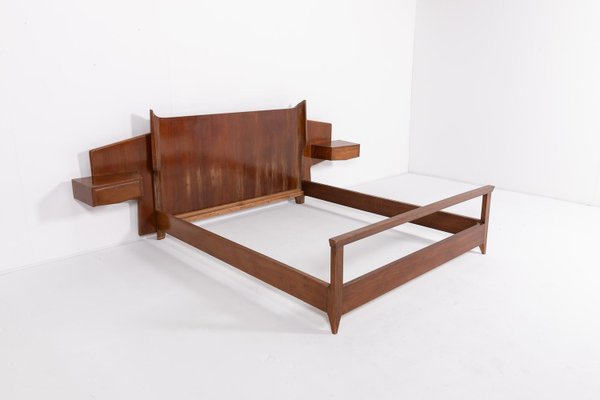 Mid-Century Modern Italian Double Bed Frame from Gio Ponti, 1950s-KMC-2022242