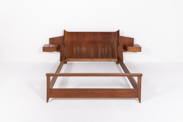 Mid-Century Modern Italian Double Bed Frame from Gio Ponti, 1950s-KMC-2022242