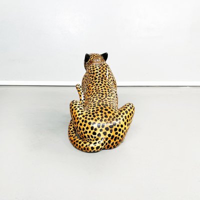 Mid-Century Modern Italian Feline Animal Cheetah Ceramic Statue, 1960s-GDD-1354956