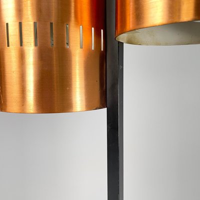 Mid-Century Modern Italian Floor Lamp in Copper, Black Metal and Marble, 1960s-GDD-1803442