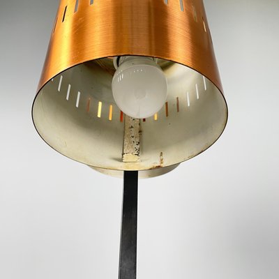 Mid-Century Modern Italian Floor Lamp in Copper, Black Metal and Marble, 1960s-GDD-1803442