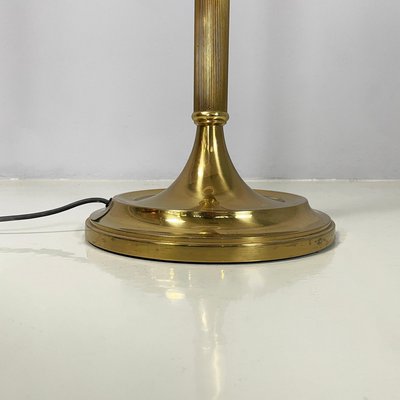 Mid-Century Modern Italian Floor Lamp in Withe Fabric Brass by Lam Bologna, 1960s-GDD-2020932