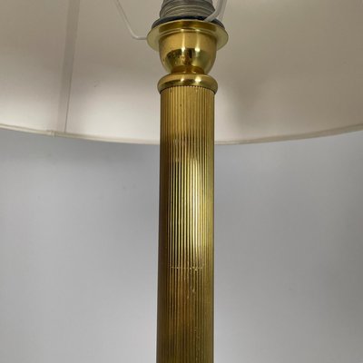 Mid-Century Modern Italian Floor Lamp in Withe Fabric Brass by Lam Bologna, 1960s-GDD-2020932