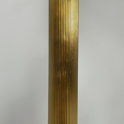 Mid-Century Modern Italian Floor Lamp in Withe Fabric Brass by Lam Bologna, 1960s-GDD-2020932