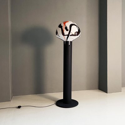 Mid-Century Modern Italian Floor Lamp with Decorated Murano Glass, 1970s-GDD-1386618