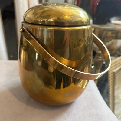 Mid-Century Modern Italian Ice Bucket in Brass, 1960s-NMK-2043744