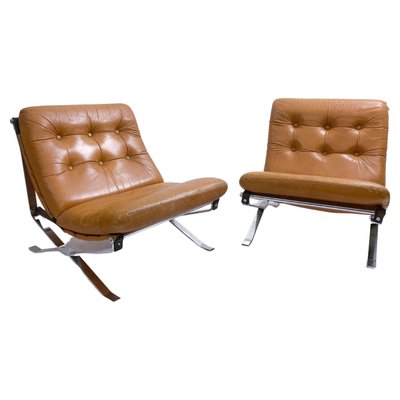 Mid-Century Modern Italian Leather Armchairs from MIM Roma, 1960s, Set of 2-FGA-1421050