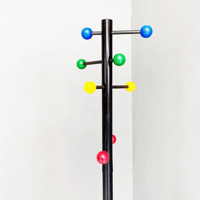 Mid-Century Modern Italian Metal Coat Rack with Colored Spheres, 1980s-GDD-1352531