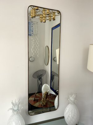 Mid-Century Modern Italian Mirror with Brass Frame, 1950s-FUE-1801306