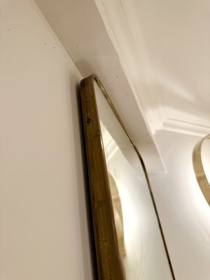 Mid-Century Modern Italian Mirror with Brass Frame, 1950s-FUE-1801306