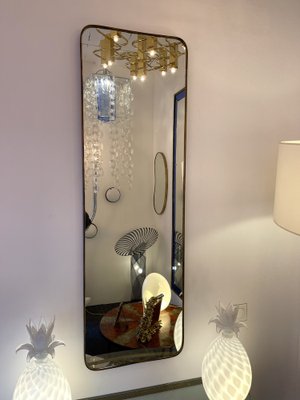 Mid-Century Modern Italian Mirror with Brass Frame, 1950s-FUE-1801306