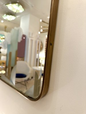 Mid-Century Modern Italian Mirror with Brass Frame, 1950s-FUE-1801306