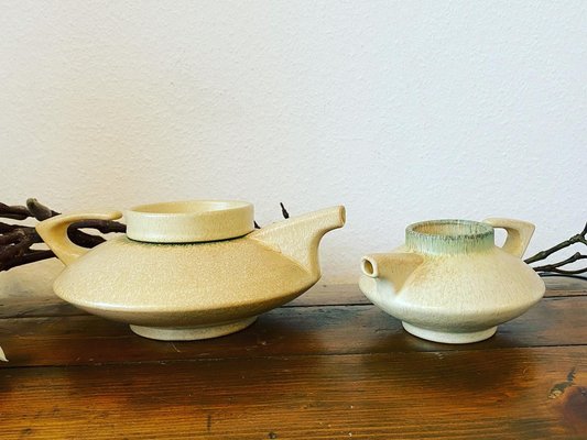 Mid-Century Modern Italian Modernist Stackable Tea Set in Ceramic from SC3, 1970s, Set of 9-PYR-1194015