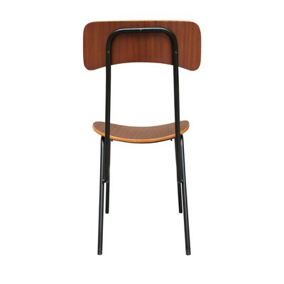 Mid-Century Modern Italian Palisander Chair in Wood with Metalic Structure, 1950, Set of 6-UZ-1250909