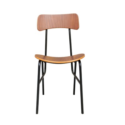 Mid-Century Modern Italian Palisander Chair in Wood with Metalic Structure, 1950, Set of 6-UZ-1250909