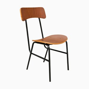 Mid-Century Modern Italian Palisander Chair in Wood with Metalic Structure, 1950, Set of 6-UZ-1250909