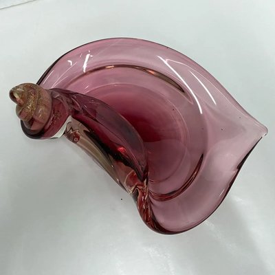 Mid-Century Modern Italian Purple and Gold Murano Glass Ashtray, 1970s-NMK-1361261