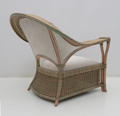 Mid-Century Modern Italian Rattan and Wicker Armchairs, 1979, Set of 2-FER-1761522