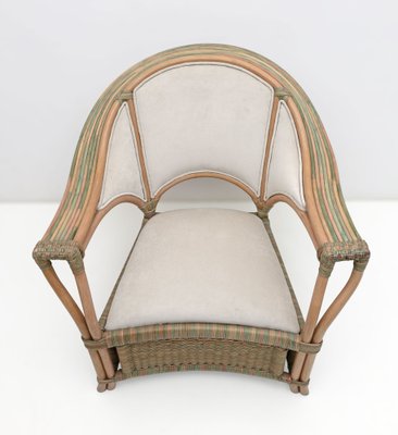 Mid-Century Modern Italian Rattan and Wicker Armchairs, 1979, Set of 2-FER-1761522