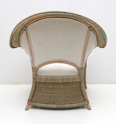 Mid-Century Modern Italian Rattan and Wicker Armchairs, 1979, Set of 2-FER-1761522