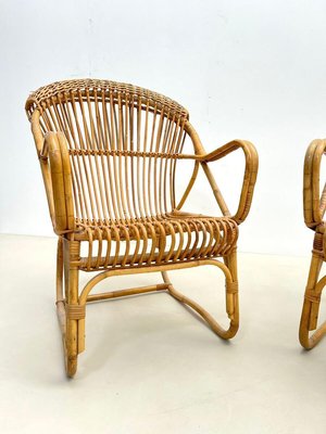 Mid-Century Modern Italian Rattan Armchairs, 1960s-FGA-1216989