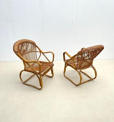 Mid-Century Modern Italian Rattan Armchairs, 1960s-FGA-1216989