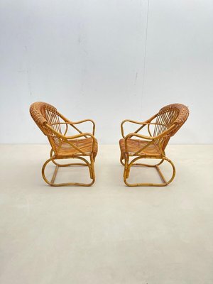 Mid-Century Modern Italian Rattan Armchairs, 1960s-FGA-1216989