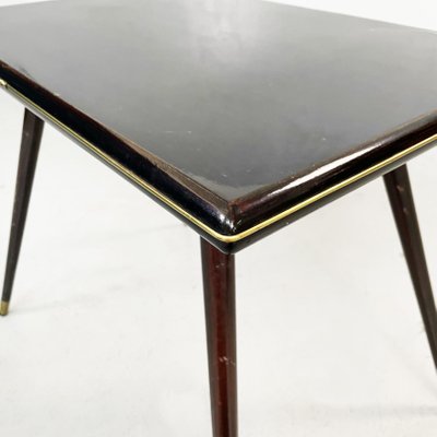 Mid-Century Modern Italian Rectangular Coffee Table in Wood and Brass, 1950s-GDD-1335902