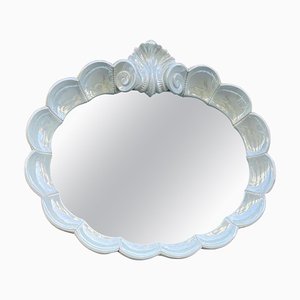 Mid-Century Modern Italian Shell Shaped Ceramic Mirror, 1970-UWS-2036569