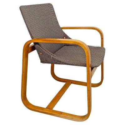 Mid-Century Modern Italian Solid Wood and Grey Fabric Armchair, 1960s-GDD-1292496