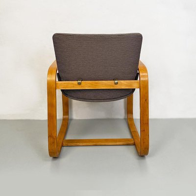 Mid-Century Modern Italian Solid Wood and Grey Fabric Armchair, 1960s-GDD-1292496