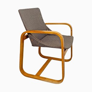 Mid-Century Modern Italian Solid Wood and Grey Fabric Armchair, 1960s-GDD-1292496