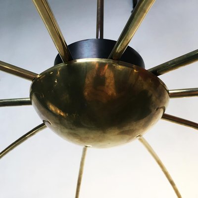 Mid-Century Modern Italian Sputnik Brass Ten Lights Chandelier, 1950s-GDD-1097308