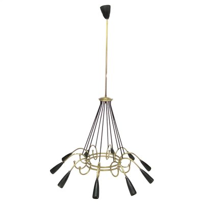 Mid-Century Modern Italian Sputnik Chandelier in Stilnovo Style, 1950s-NMK-1195865