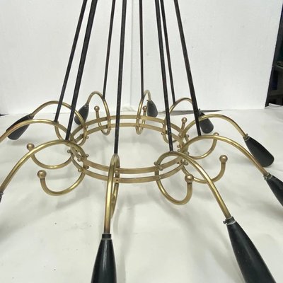 Mid-Century Modern Italian Sputnik Chandelier in Stilnovo Style, 1950s-NMK-1195865