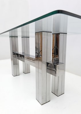 Mid-Century Modern Italian Steel and Glass Dining Table, 1980s-FER-1791786