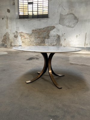 Mid-Century Modern Italian T69 Table with Carrara Marble Top by Osvaldo Borsani and Eugenio Gerli for Tecno, 1970s-DHH-1346046